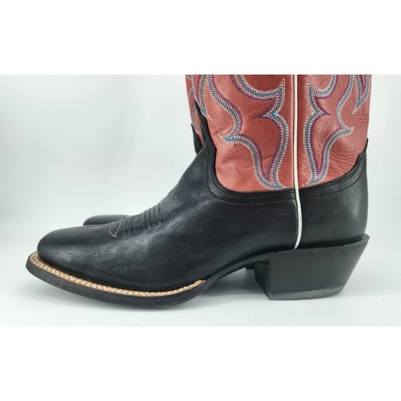 NEW Nocona Women's Size 6.5 B NL5501 Pink Black Square Toe Leather Cowboy Boots - Picture 12 of 16